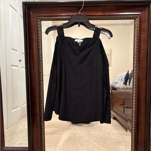 1. State Black Cold Shoulder Blouse